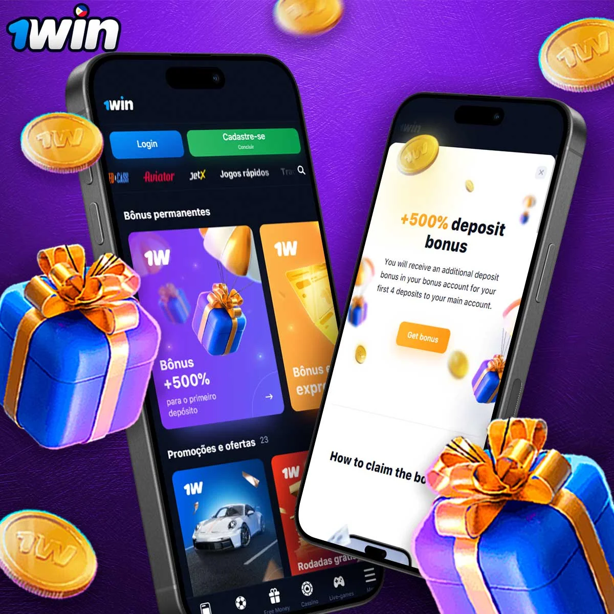 Information about welcome bonus after registration on 1Win